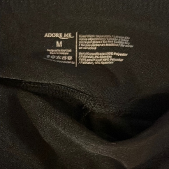 Adore Me Black Leggings with Metalic Side Panels - Picture 3 of 5